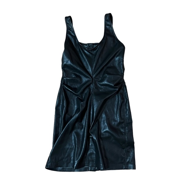 Nanushka NWT Black Ernie Faux Leather Dress Size M - Picture 7 of 7